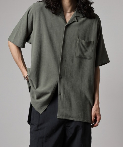 BANKS(バンクス)の「BANKS JOURNAL LINEN SOLID SS SHIRT リネンソリッド半袖シャツ(シャツ/ブラウス・メンズ・オリーブ/ブラウン・L/XL/M)」の3枚目の写真