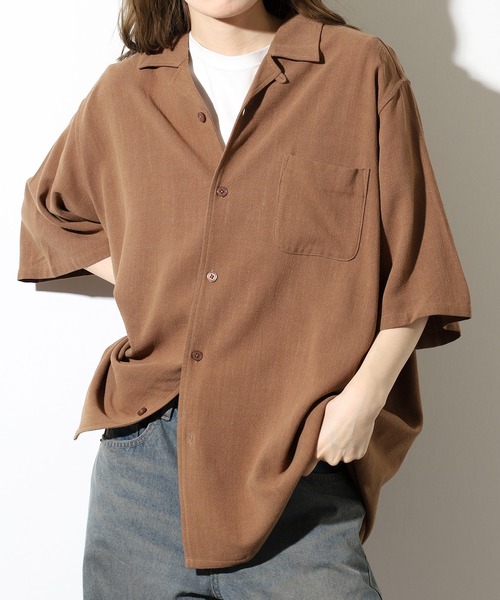 BANKS(バンクス)の「BANKS JOURNAL LINEN SOLID SS SHIRT リネンソリッド半袖シャツ(シャツ/ブラウス・メンズ・オリーブ/ブラウン・L/XL/M)」の5枚目の写真