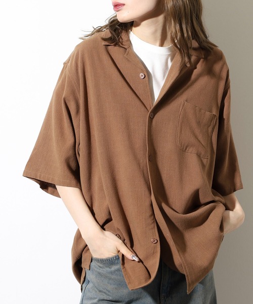 BANKS(バンクス)の「BANKS JOURNAL LINEN SOLID SS SHIRT リネンソリッド半袖シャツ(シャツ/ブラウス・メンズ・オリーブ/ブラウン・L/XL/M)」の8枚目の写真