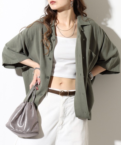 BANKS(バンクス)の「BANKS JOURNAL LINEN SOLID SS SHIRT リネンソリッド半袖シャツ(シャツ/ブラウス・メンズ・オリーブ/ブラウン・L/XL/M)」の12枚目の写真