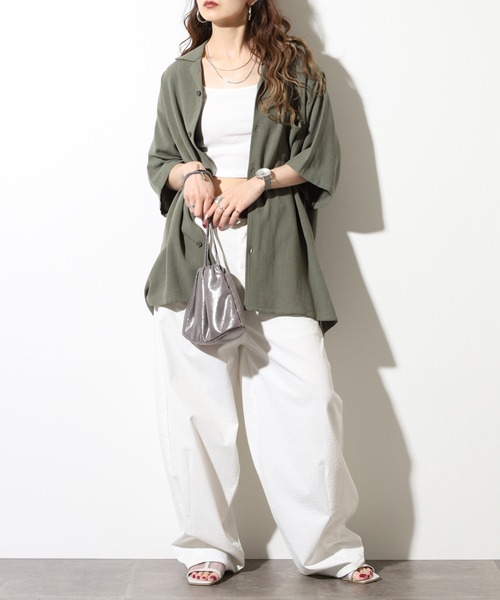 BANKS(バンクス)の「BANKS JOURNAL LINEN SOLID SS SHIRT リネンソリッド半袖シャツ(シャツ/ブラウス・メンズ・オリーブ/ブラウン・L/XL/M)」の14枚目の写真