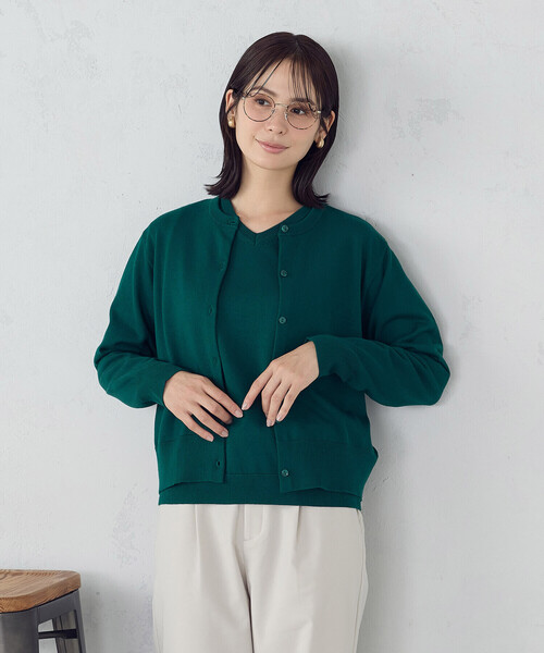 COMME CA ISM（コムサイズム）の「【マシンウォッシャブル】ベーシック クルーネックカーディガン（カーディガン/ボレロ・レディース・ブラック/ホワイト/グリーン/チャコール・MEDIUM/LARGE）」の18枚目の写真