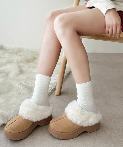 WEGO/【25年秋冬新作】ムートンタッチサボ（ブーツ）｜WEGO