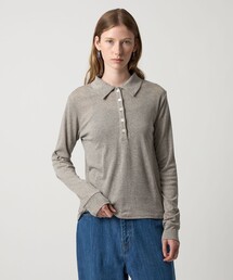 ＜Steven Alan＞ラメ ジャージー ポロカットソー