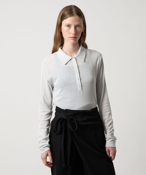 セール】＜Steven Alan＞ラメ ジャージー ポロカットソー（Tシャツ