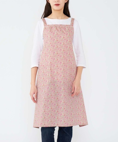 NAIGAI（ナイガイ）の「LICIE MADE WITH LIBERTY FABRIC Katie and Millie 綿100% 40ブロード 後結び ロングエプロン 70554012（エプロン・レディース・グリーン/ピンク/ネイビー・FREE）」の10枚目の写真