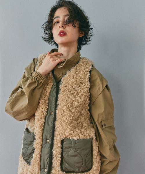 ニコアンド アソートファーベスト モコモコ ふわふわ アソートファーベスト（ベスト）｜niko and（ニコアンド）の