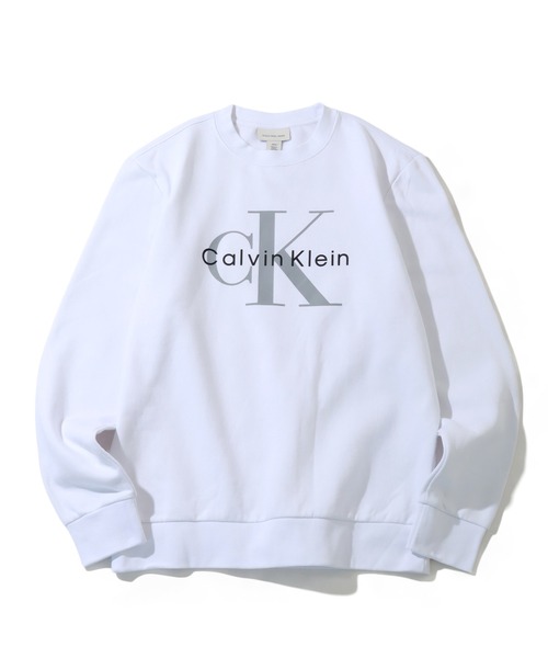 Calvin Klein Jeans（カルヴァンクラインジーンズ）の「【Calvin Klein JEANS/カルバンクライン ジーンズ】 MONOLOGO FLEECE CREW NECK SWEATSHIRT/モノグラム プリント クルーネック スウェット トレーナー（スウェット・メンズ・ブラック/ヘザーグレー/ホワイト・S/M/L/XL）」の4枚目の写真