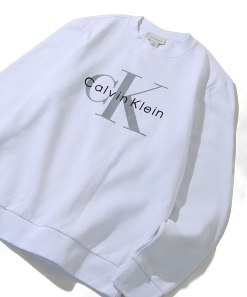 Calvin Klein Jeans（カルヴァンクラインジーンズ）の「【Calvin Klein JEANS/カルバンクライン ジーンズ】 MONOLOGO FLEECE CREW NECK SWEATSHIRT/モノグラム プリント クルーネック スウェット トレーナー（スウェット・メンズ・ブラック/ヘザーグレー/ホワイト・S/M/L/XL）」の8枚目の写真