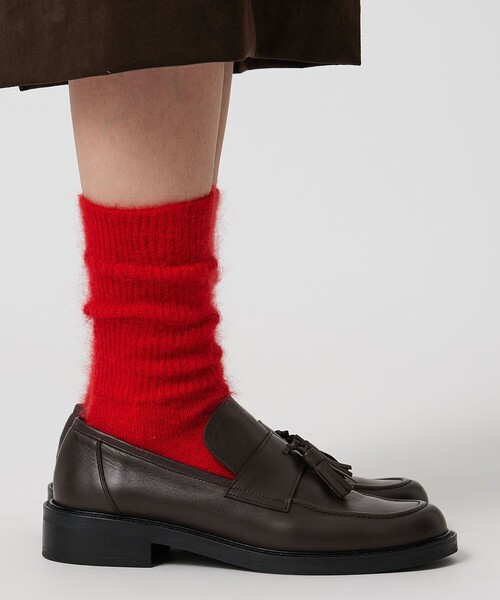 UNITED ARROWS(ユナイテッドアローズ)の「へアリー リブ ソックス(ソックス/靴下・レディース・オフホワイト/グレー系/ライトブルー/ブラック/レッド/ピンク・FREE)」の6枚目の写真