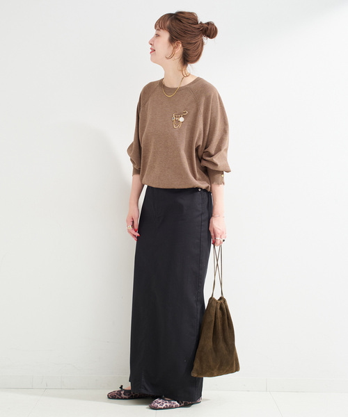 B.C STOCK(ベーセーストック)の「手洗い可 / チェーンブローチ付きニットプルオーバー(ニット/セーター・レディース・ブラック/ブラウン/ボルドー・FREE)」の11枚目の写真