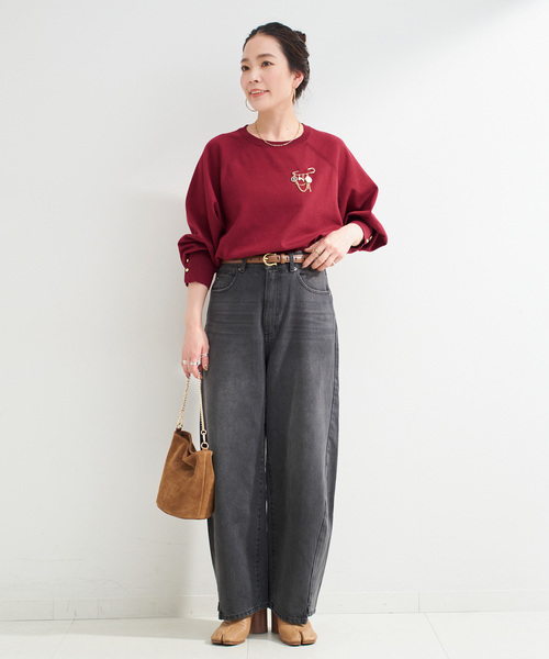 手洗い可 / チェーンブローチ付きニットプルオーバー（ニット/セーター