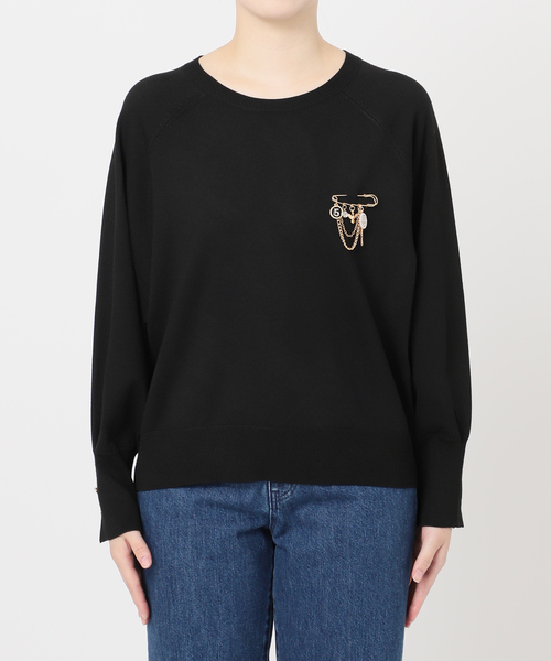 B.C STOCK(ベーセーストック)の「手洗い可 / チェーンブローチ付きニットプルオーバー(ニット/セーター・レディース・ブラック/ブラウン/ボルドー・FREE)」の22枚目の写真