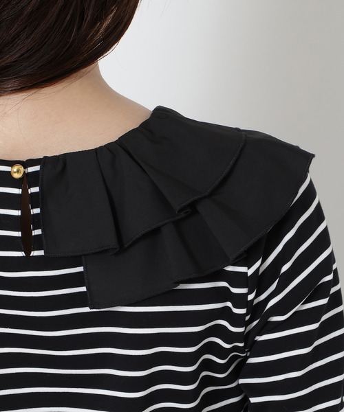 Rose Tiara(ローズティアラ)の「【UVカット】ショルダーフリルカットソー(Tシャツ/カットソー・レディース・ホワイト/オフホワイト/ブラック・38/42/46)」の22枚目の写真