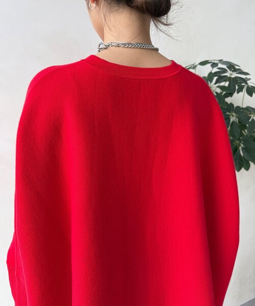 DouDou(ドゥドゥ)の「【WEB限定】ポンチョニット(ニット/セーター・レディース・レッド/ブラック/オフホワイト/グレー・FREE)」の20枚目の写真