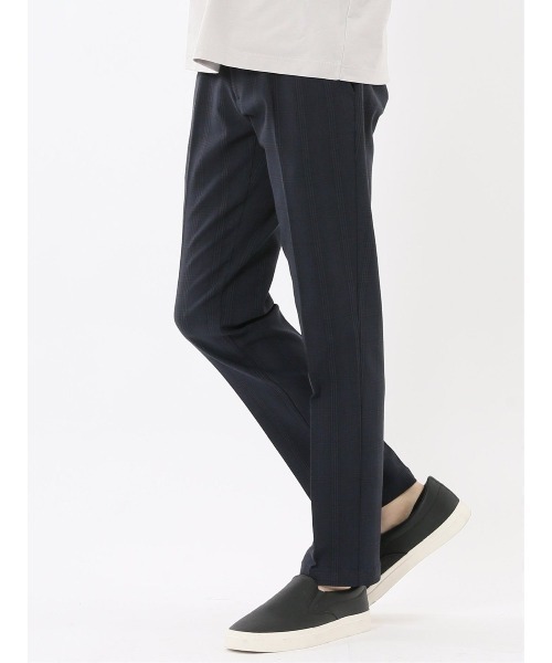 TAKA-Q(タカキュー)の「【ストレッチ 抗菌防臭】タカキュー スリム トラウザーパンツ チェック(チノパンツ・メンズ・ネイビー・MEDIUM/LARGE/3L/X-LARGE/S)」の1枚目の写真