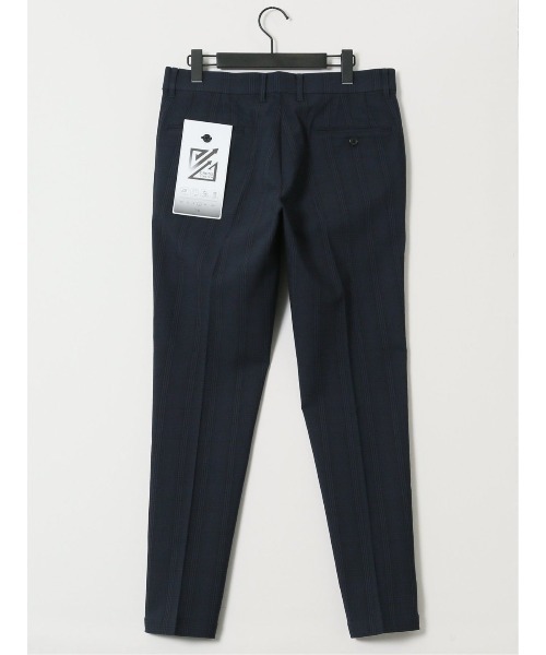 TAKA-Q(タカキュー)の「【ストレッチ 抗菌防臭】タカキュー スリム トラウザーパンツ チェック(チノパンツ・メンズ・ネイビー・MEDIUM/LARGE/3L/X-LARGE/S)」の4枚目の写真