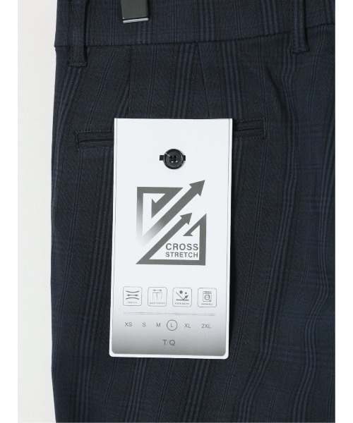 TAKA-Q(タカキュー)の「【ストレッチ 抗菌防臭】タカキュー スリム トラウザーパンツ チェック(チノパンツ・メンズ・ネイビー・MEDIUM/LARGE/3L/X-LARGE/S)」の6枚目の写真