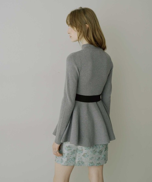 VIOLETTA（ヴィオレッタ）の「【HEIREN】ジャガードミニコクーンスカート（スカート・レディース・ブラック/ブルー・M/S）」の8枚目の写真