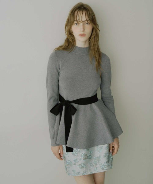 VIOLETTA（ヴィオレッタ）の「【HEIREN】ジャガードミニコクーンスカート（スカート・レディース・ブラック/ブルー・M/S）」の5枚目の写真