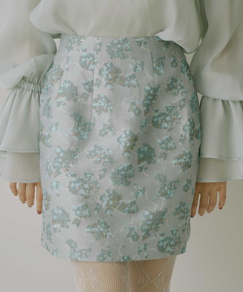 VIOLETTA（ヴィオレッタ）の「【HEIREN】ジャガードミニコクーンスカート（スカート・レディース・ブラック/ブルー・M/S）」の13枚目の写真