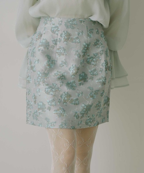 VIOLETTA（ヴィオレッタ）の「【HEIREN】ジャガードミニコクーンスカート（スカート・レディース・ブラック/ブルー・M/S）」の14枚目の写真