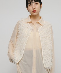 KBF | チュールフリンジトップス(ベスト)