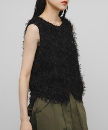 KBF | チュールフリンジトップス(ベスト)