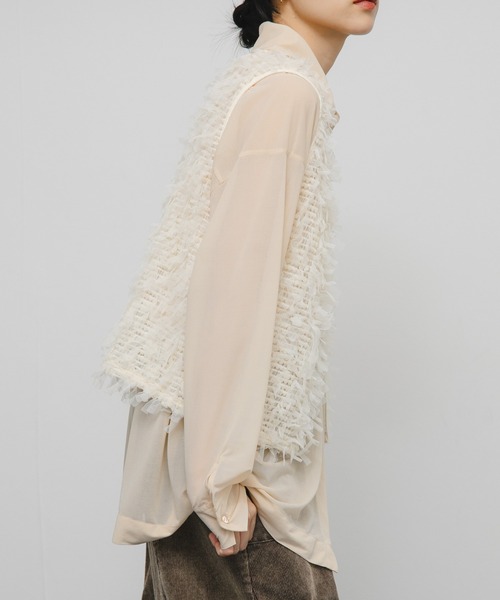 KBF（ケイビーエフ）の「チュールフリンジトップス（ベスト・レディース・ブラック/アイボリー・ONE）」の21枚目の写真