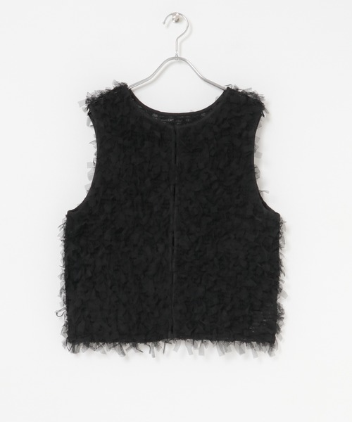 KBF（ケイビーエフ）の「チュールフリンジトップス（ベスト・レディース・ブラック/アイボリー・ONE）」の17枚目の写真