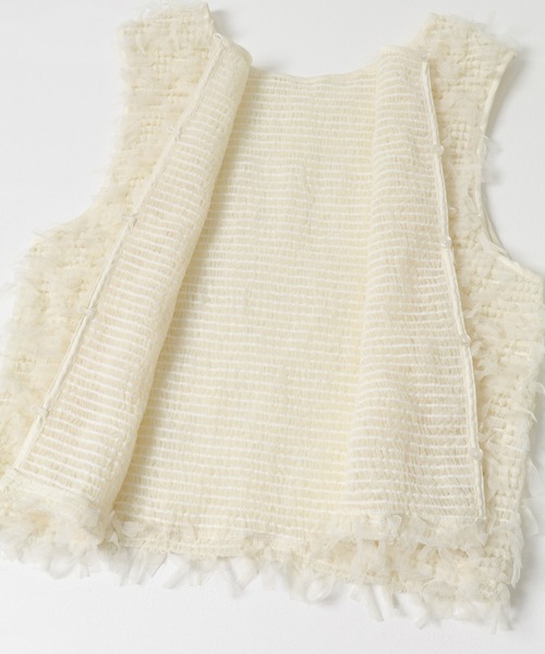 KBF（ケイビーエフ）の「チュールフリンジトップス（ベスト・レディース・ブラック/アイボリー・ONE）」の15枚目の写真