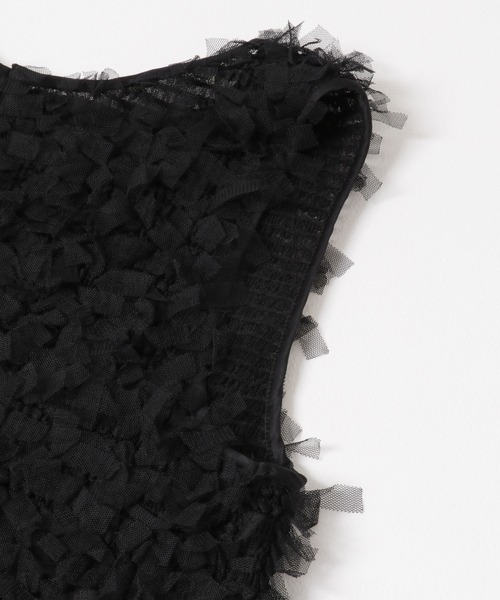 KBF（ケイビーエフ）の「チュールフリンジトップス（ベスト・レディース・ブラック/アイボリー・ONE）」の12枚目の写真