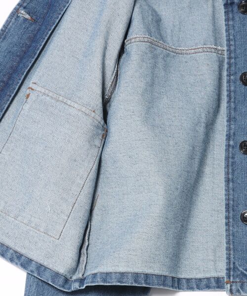 VICKY（ビッキー）の「フラップポケットショートデニムブルゾン≪手洗い可能≫（ブルゾン・レディース・ブルー/ネイビー・M）」の3枚目の写真
