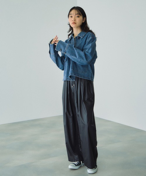 VICKY（ビッキー）の「フラップポケットショートデニムブルゾン≪手洗い可能≫（ブルゾン・レディース・ブルー/ネイビー・M）」の7枚目の写真