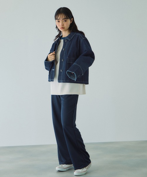 VICKY（ビッキー）の「フラップポケットショートデニムブルゾン≪手洗い可能≫（ブルゾン・レディース・ブルー/ネイビー・M）」の15枚目の写真