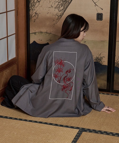 彼岸花刺繍テーラードジャケット（テーラードジャケット）｜狐独
