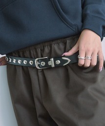 BLANK　（ブランク）の「Round studded leather belt / ラウンドスタッズレザーベルト（ベルト）」