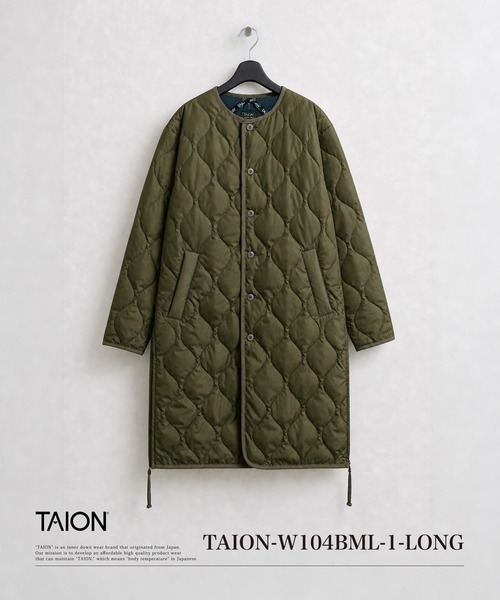 TAION(タイオン)の「【TAION(タイオン)】〈ウィメンズ〉ミリタリー クルーネック ダウンコート(ダウンジャケット/コート・レディース・ブラック/チャコールグレー/ダークオリーブ/ブラウン系その他5・M/L)」の4枚目の写真
