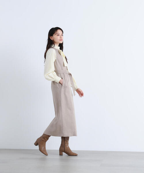 NATURAL BEAUTY BASIC（ナチュラルビューティーベーシック）の「◇キーネックベルテッドジャンスカ（ジャンパースカート・レディース・ブラック系その他/ベージュ系その他・SMALL/MEDIUM/P/S）」の13枚目の写真