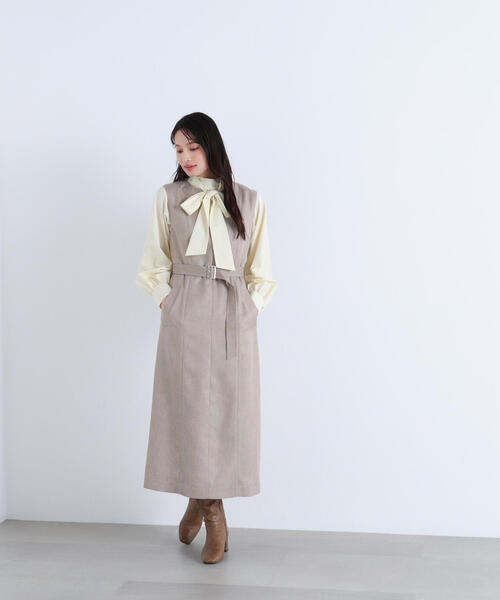 NATURAL BEAUTY BASIC（ナチュラルビューティーベーシック）の「◇キーネックベルテッドジャンスカ（ジャンパースカート・レディース・ブラック系その他/ベージュ系その他・SMALL/MEDIUM/P/S）」の15枚目の写真