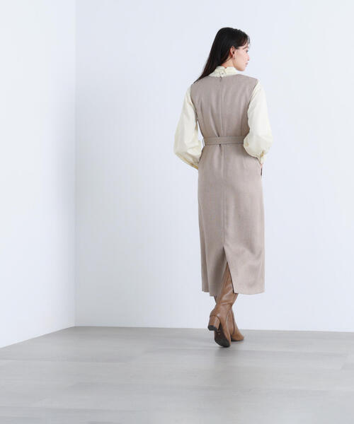 NATURAL BEAUTY BASIC（ナチュラルビューティーベーシック）の「◇キーネックベルテッドジャンスカ（ジャンパースカート・レディース・ブラック系その他/ベージュ系その他・SMALL/MEDIUM/P/S）」の17枚目の写真