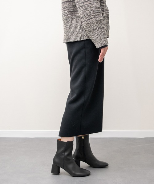 セール】【ANGEL ALARCON】オブリークトウミドルヒールブーツ(D53007