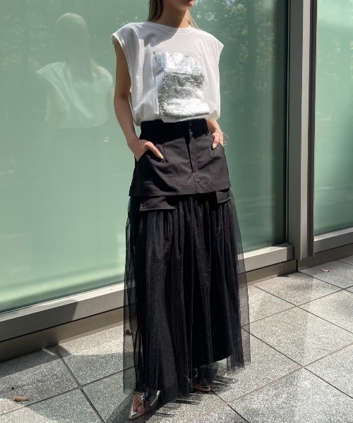 alice auaaドットチュールタイトロングスカート alice auaaドットチュールタイトロングスカート alice auaaドット