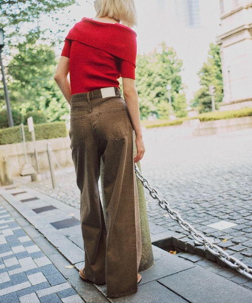 VIS（ビス）の「【POLO BCS】VIS別注クロスベルトストレートワイドデニム（デニムパンツ・レディース・ブルー/チャコールグレー/ブラウン・M/S）」の5枚目の写真