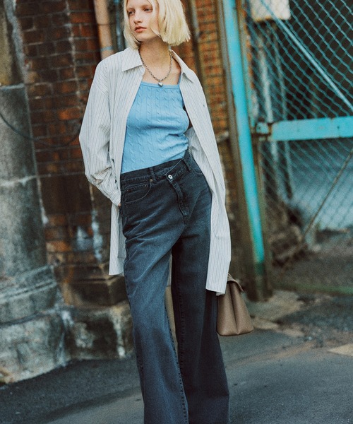 VIS（ビス）の「【POLO BCS】VIS別注クロスベルトストレートワイドデニム（デニムパンツ・レディース・ブルー/チャコールグレー/ブラウン・M/S）」の12枚目の写真