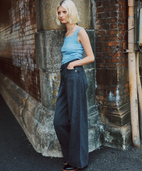 VIS（ビス）の「【POLO BCS】VIS別注クロスベルトストレートワイドデニム（デニムパンツ・レディース・ブルー/チャコールグレー/ブラウン・M/S）」の13枚目の写真