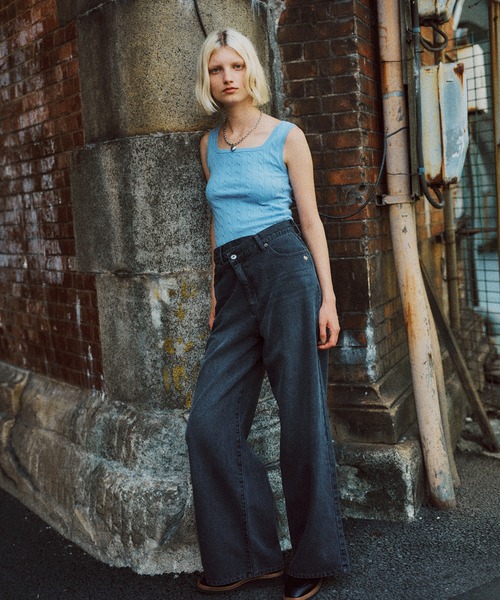 VIS（ビス）の「【POLO BCS】VIS別注クロスベルトストレートワイドデニム（デニムパンツ・レディース・ブルー/チャコールグレー/ブラウン・M/S）」の15枚目の写真