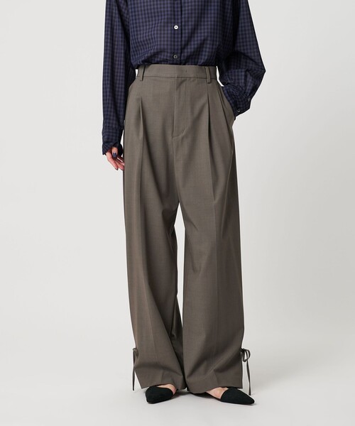 BEAUTY&YOUTH UNITED ARROWS（ビューティーアンドユースユナイテッドアローズ）の「へムリボン パンツ ウォッシャブル（スラックス・レディース・オリーブ/ダークグレー/ベージュ・S/XS/M）」の15枚目の写真