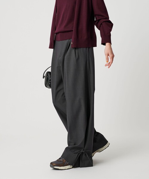 BEAUTY&YOUTH UNITED ARROWS（ビューティーアンドユースユナイテッドアローズ）の「へムリボン パンツ ウォッシャブル（スラックス・レディース・オリーブ/ダークグレー/ベージュ・S/XS/M）」の21枚目の写真