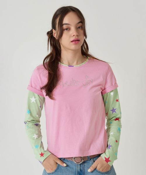 TINA：JOJUN（ティーナジョジュン）の「レイヤード デザイン ロンT TINA：JOJUN（Tシャツ/カットソー・レディース・ホワイト/ピンク・M）」の18枚目の写真